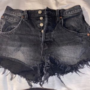 Free people black jean shorts